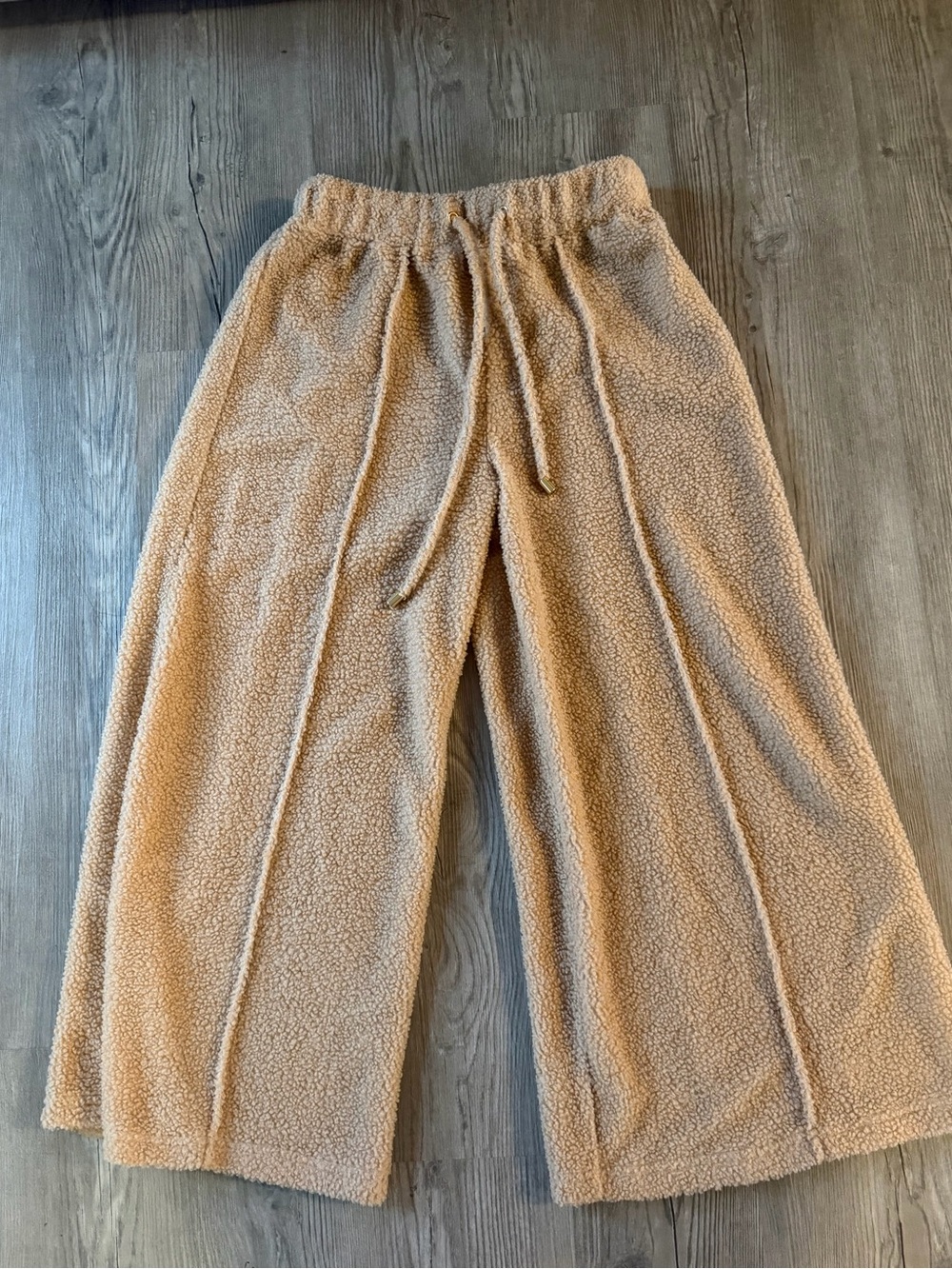 Teddy Crop Trouser by Emily McCarthy cozy Wide-Leg Sherpa Pants